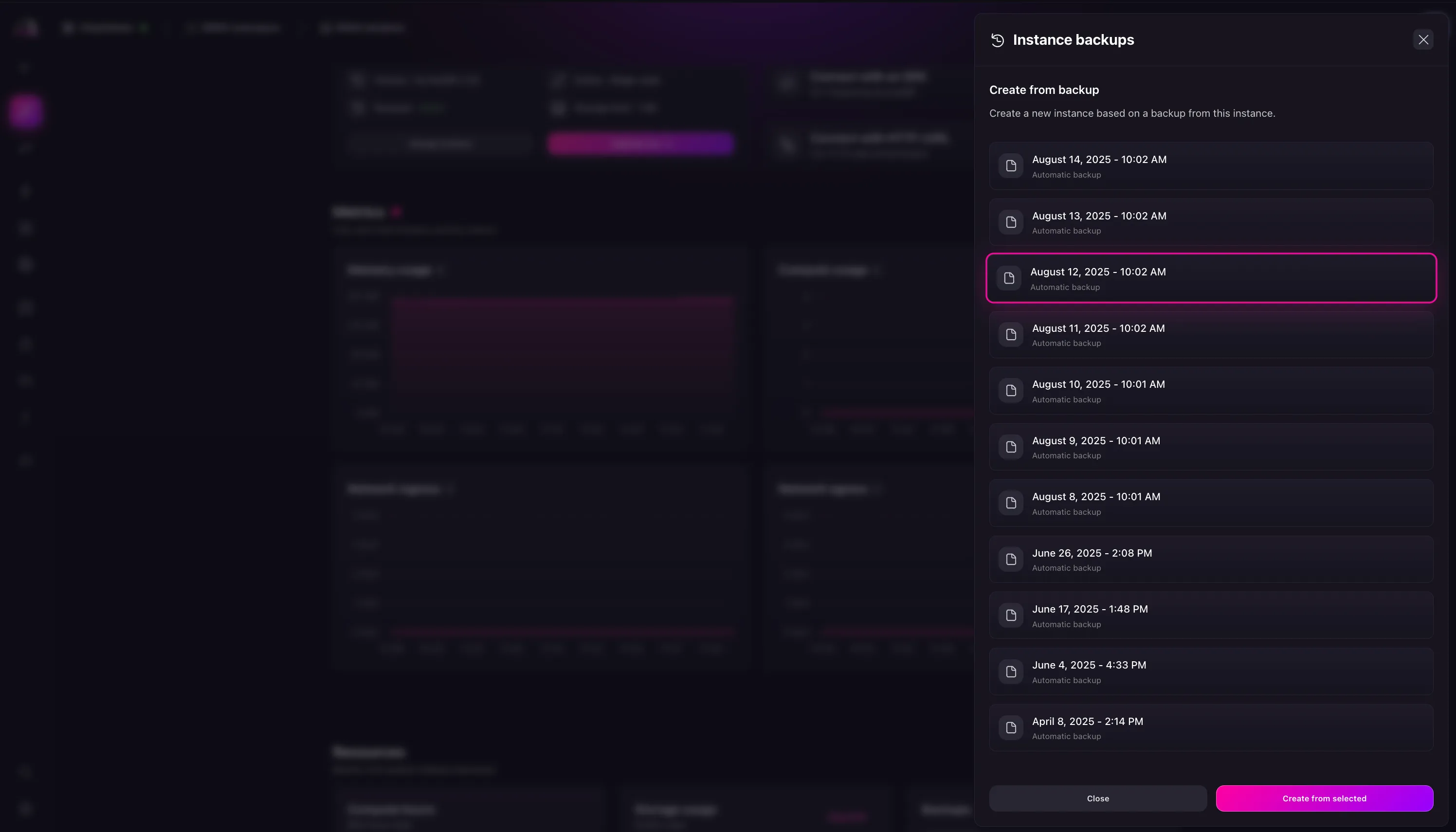 Restoring from a backup